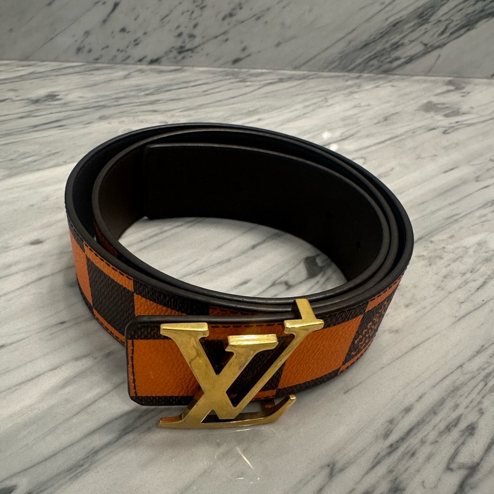 Louis Vuitton LV Initials Pharrell collection damier pop orange 90